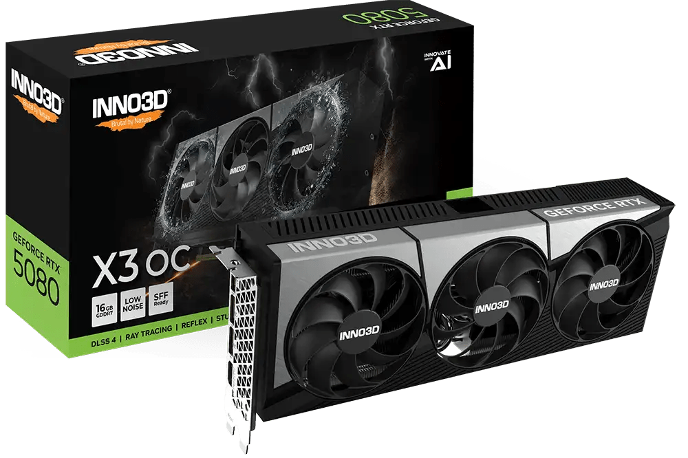 INNO3D GeForce RTX™ 5080 X3 OC Graphics Card - Vektra Computers LLC INNO3D GeForce RTX™ 5080 X3 OC Graphics Card - Vektra Computers LLC